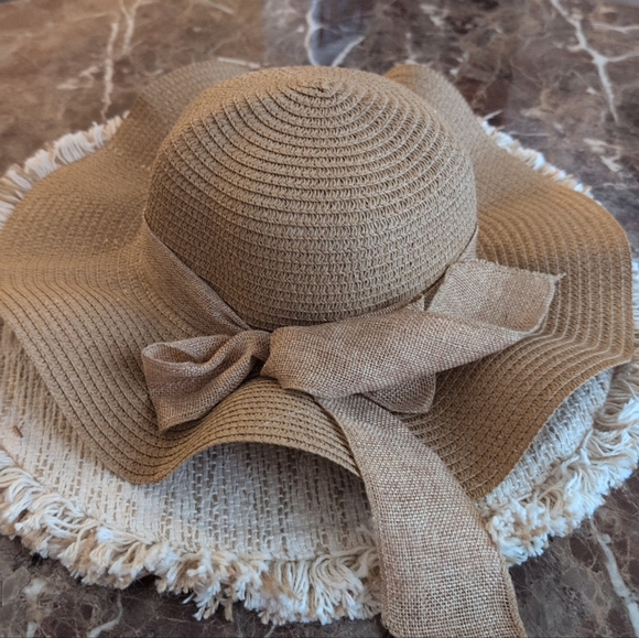 SHEIN Tan Wide Brim Hat with Bow - Picture 4 of 5
